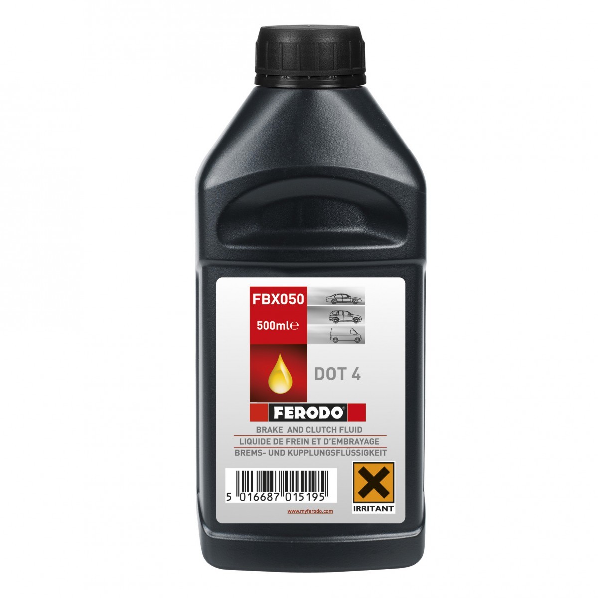 LIQUIDE DE FREIN FERODO "DOT 4" BIDON DE 0.5 LITRE