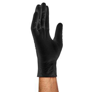 GANTS NITRILE JETABLES NOIR TEXTURE DIAMANTÉE 8g U-POWER - 50 PIECES