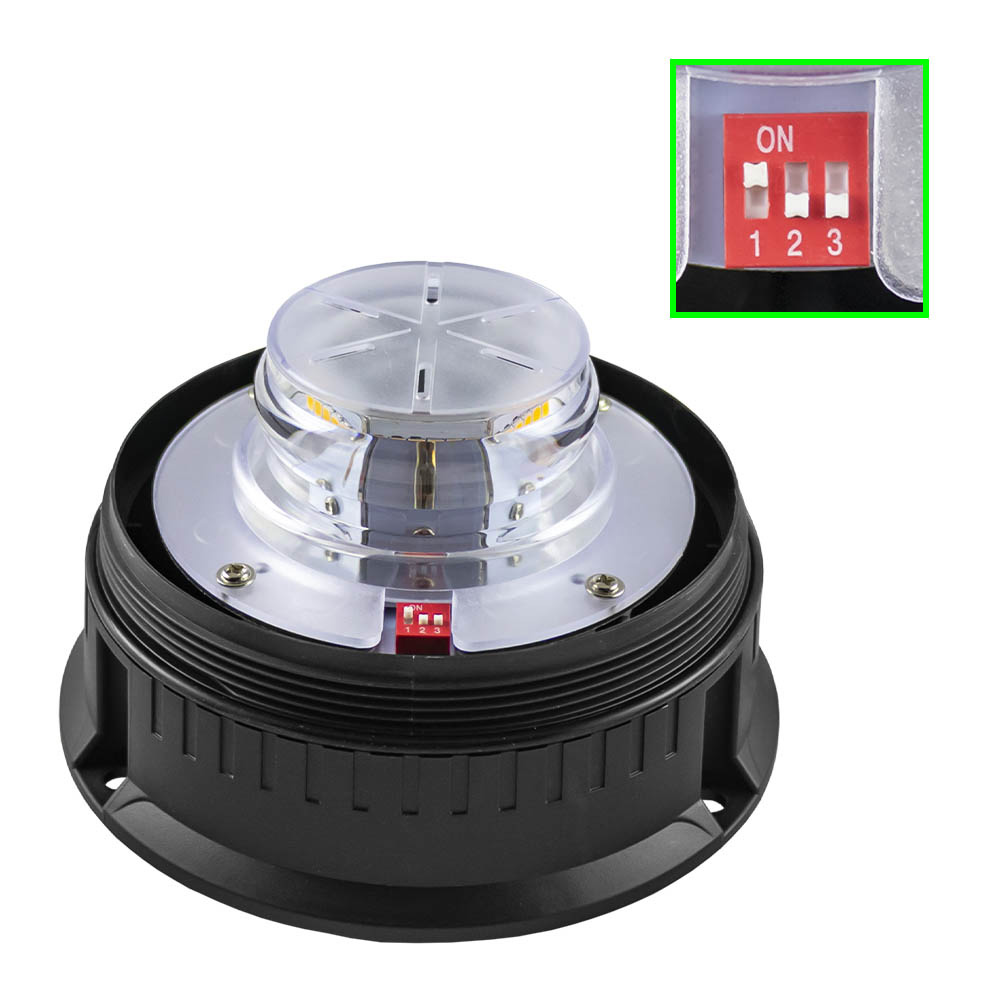 Gyrophare LED orange 12/24V - Flashant - Embase magnétique