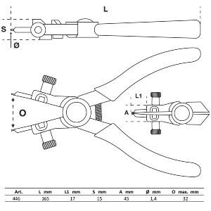 PINCE A CIRCLIPS INTERIEURS BGS AVEC POINTES ORIENTABLES 3 POSITIONS