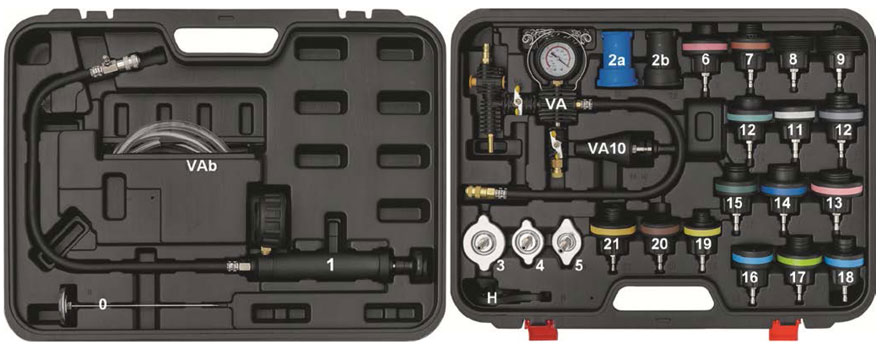 Kit test radiateur et refroidissement - 14 Adaptateurs