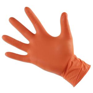 GANTS GRIPPAZ EN NITRILE SANS SILICONE ORANGES TAILLE L - 50 GANTS