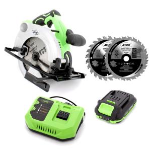 PACK SCIE CIRCULAIRE SANS FIL BRUSHLESS + BATTERIE + CHARGEUR + LAMES