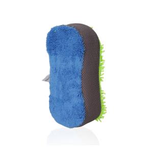EPONGE MICROFIBRE DE LAVAGE ET NETTOYAGE AUTO 3 EN 1 - 220X110X50 MM