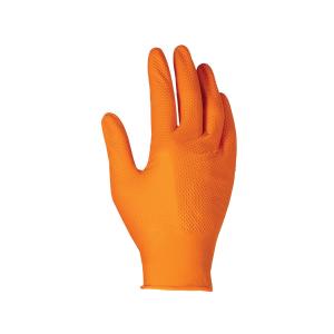 GANTS NITRILE JETABLES ORANGE TEXTURE DIAMANTÉE 8g U-POWER - 50PIECES