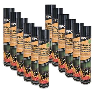 LOT 12 BOMBES FOUDROYANT CHOC NID DE GUÊPES, FRELONS ASIATIQUES 750ml