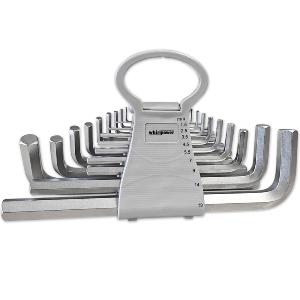 JEU DE CLES MALES 6 PANS ALLEN BTR LONGUES 1,5 A 19 MM - 18 PCS