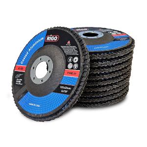 LOT 10 DISQUES PLATS A LAMELLES ALUMINIUM 125 MM GRAIN 60