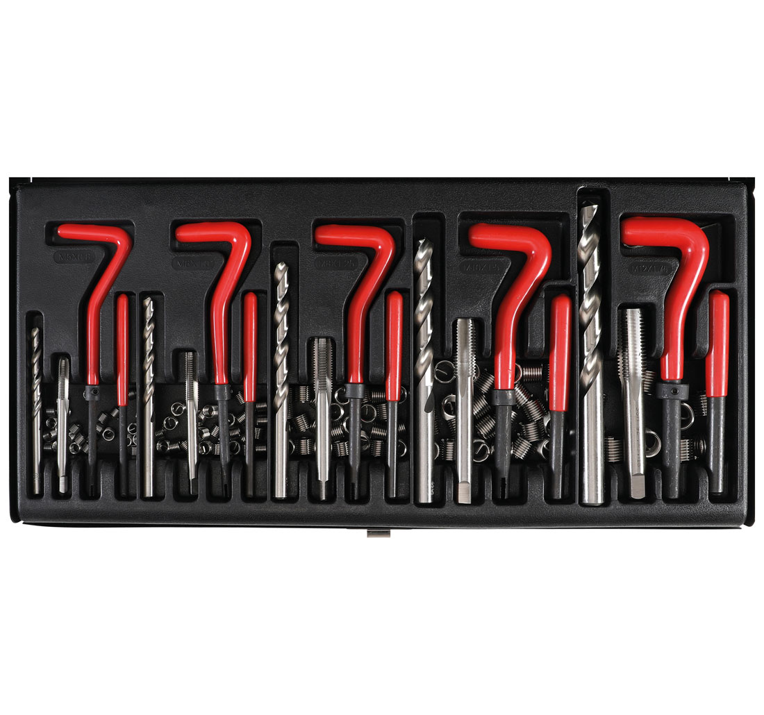 Foret Sleeves Type Helicoil Outils Greensen Kit de réparation de Filetage 131pcs kit doutils de réparation de Filetage M5/M6/M8/M10/M12 Filetage Douille du Moteur Voiture 