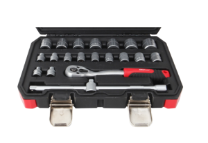 COFFRET DE DOUILLES METRIQUES ET ACCESSOIRES 3/8" - 35 PIECES