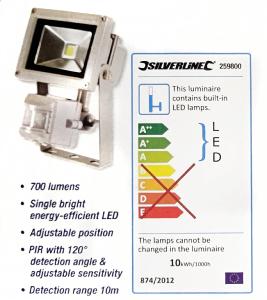 PROJECTEUR LED COB 10 WATTS DETECTEUR PIR EXTERIEUR ETANCHE IP65