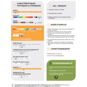 NETTOYANT TISSUS, DETACHANT MOQUETTES, TAPIS, SIEGES - 750 mL