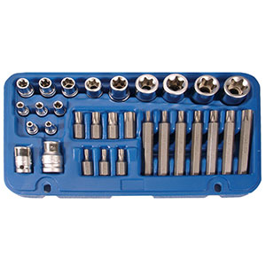 COFFRET BGS TECHNIC DOUILLES TORX FEMELLES E4 à E24 EMBOUTS T20 A T55