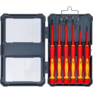JEU DE TOURNEVIS DE PRECISION ISOLES VDE PLATS ET CRUCIFORMES - 6 PCS