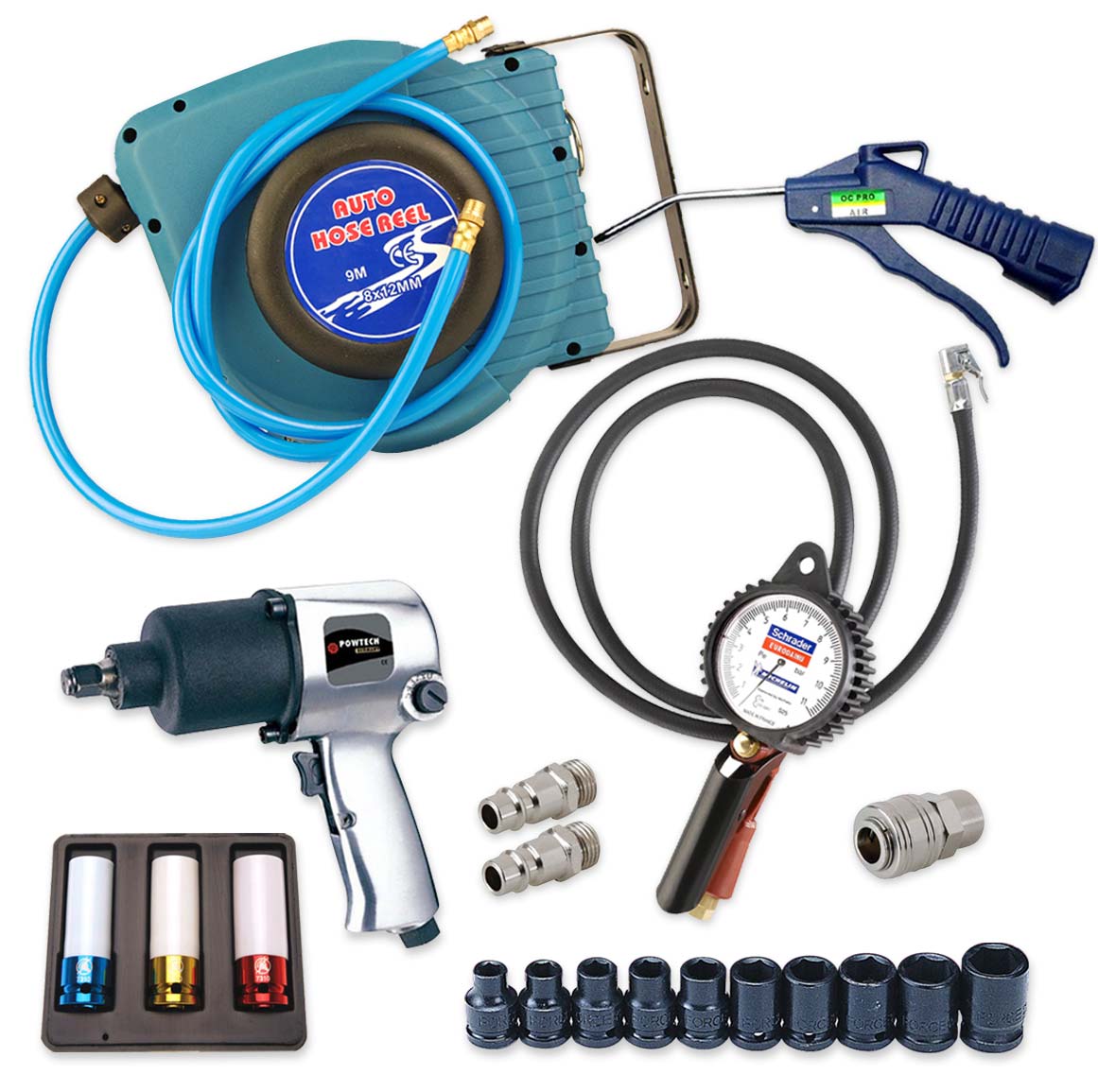 Kit Enrouleur Et Outillage Pneumatique