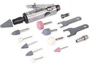 MINI MEULEUSE PNEUMATIQUE AVEC MEULES ET ACCESSOIRES