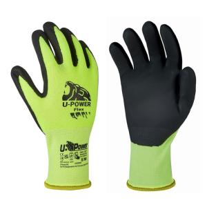 PAIRE DE GANTS DE TRAVAIL, PROTECTION HAUTE VISIBILITÉ ENDUIT NITRILE