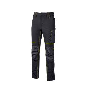 PANTALON DE TRAVAIL LOURD TISSU U-4 STRETCH ATOM BLACK CARBON U-POWER