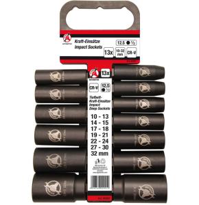 JEU DE 13 DOUILLES IMPACT A CHOCS PROFONDES 1/2" DE 10 A 32 MM