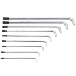 CLES TORX AVEC PERCAGE EXTRA LONGUES PRÉSENTÉES EN  JEU DE 9 CLES