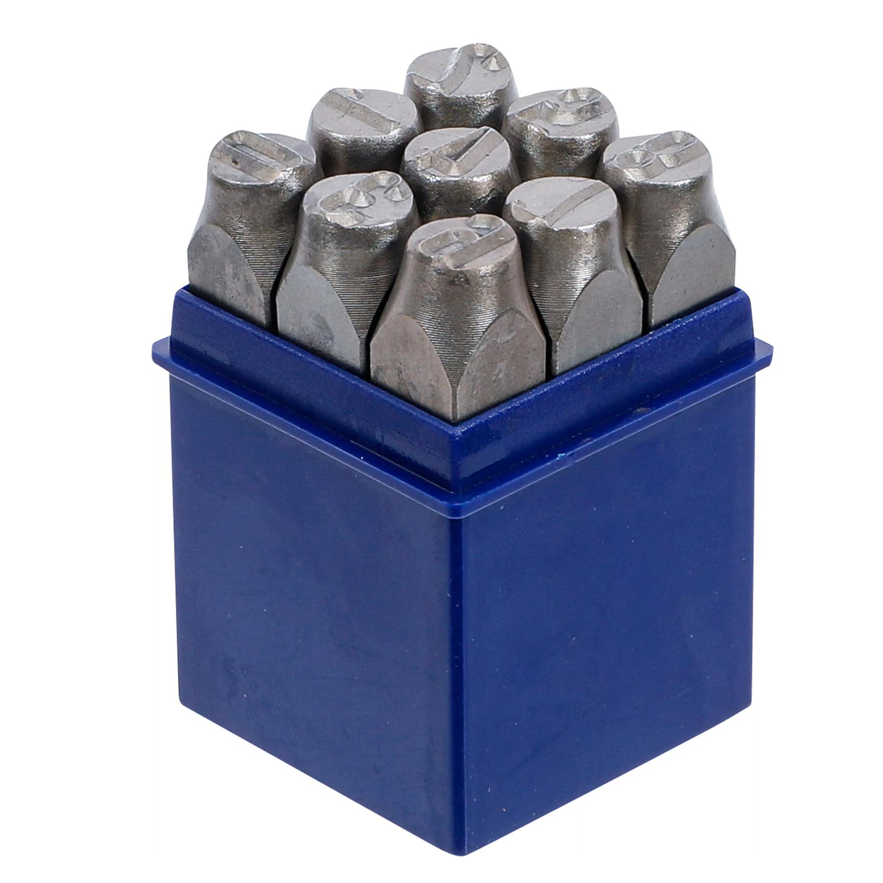 GRAVUREM-S Jeu Chiffres à Frapper 0-9 / 12mm - Poinçons Acier Pour Marquage Industriel