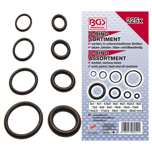 E44-Assortiment de joints toriques métriques en nitrile - 225