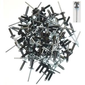 RIVETS ECLATEURS NOIRS TETE LARGE 4.8 x 20