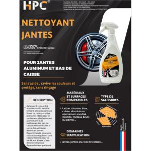 NETTOYANT JANTES SANS ACIDE POUR ALU, ACIER ET BAS DE CAISSE - 750 mL