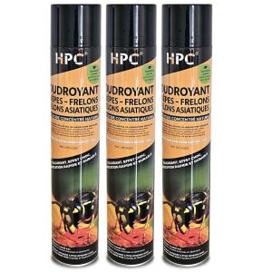 LOT 3 BOMBES FOUDROYANT CHOC NID DE GUÊPES, FRELONS ASIATIQUES 750ml