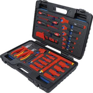 COFFRET 25 OUTILS ISOLES 1000 VOLTS GS VDE ET DOUILLES 3/8" 