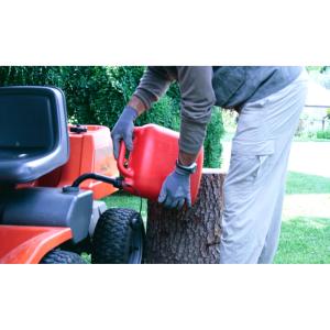 JERRICAN ESSENCE, CARBURANT 10L NORME UN AVEC TUYAU FLEXIBLE