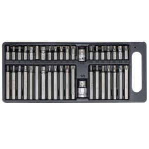 EMBOUTS TORX 6 PANS ET XZN COFFRET DE 40 EMBOUTS AVEC DOUILLES 