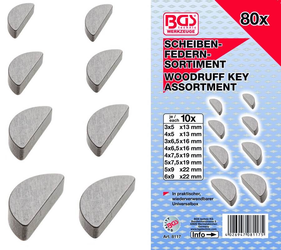 Lot De 10 Clavettes Demi-Lune Pour Vilebrequin - Dimensions 12,5x5x3 Mm - Compatible Vespa V50, V125, ET3, Primavera