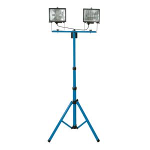 DOUBLE PROJECTEUR DE CHANTIER SUR PIED HALOGENES 2 X 400 W