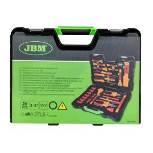 COFFRET 26 OUTILS ISOLES 1000 VOLTS GS VDE ET DOUILLES 3/8"