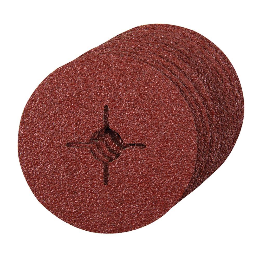 10 Disques Abrasifs Fibre Corindon 180 Mm Grain P80 - Pour Meuleuse D'angle, Métal, Bois, Inox