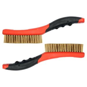 LOT DE 2 BROSSES A MAIN METALLIQUES LAITON UNIVERSELLES