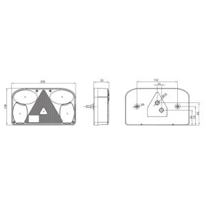 FEU ARRIERE GAUCHE 7 FONCTIONS AVEC CATADIOPTRE TRIANGULAIRE