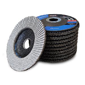 LOT 10 DISQUES PLATS A LAMELLES ALUMINIUM 125 MM GRAIN 60