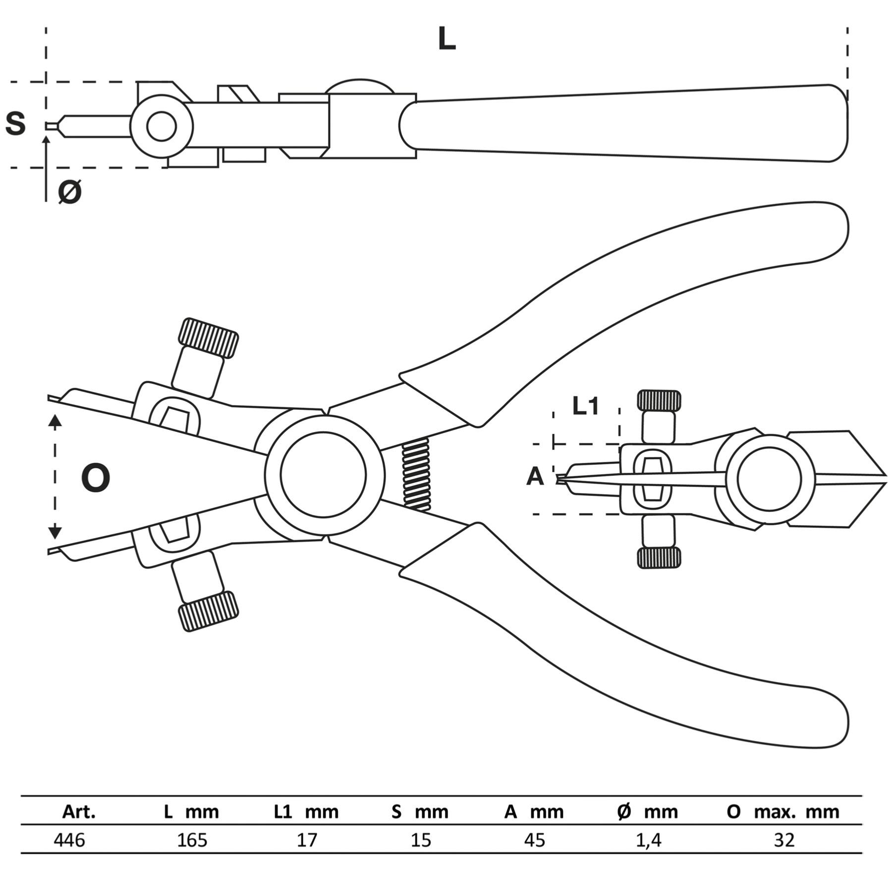 Pince circlips interieur avec pointes a 90° -buzzetti- (5048)