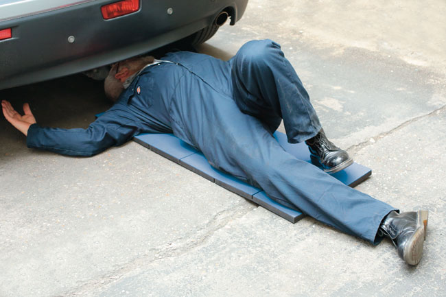 Tapis De Mécanicien Pliable En EVA - Avec Genouillères, 116x40cm, Pour Garage, Jardin, Atelier