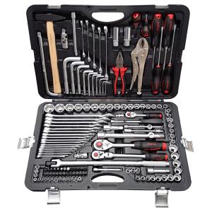 MALLETTE D'OUTILLAGE COMPLETE AVEC DOUILLES - COFFRET 142 OUTILS 