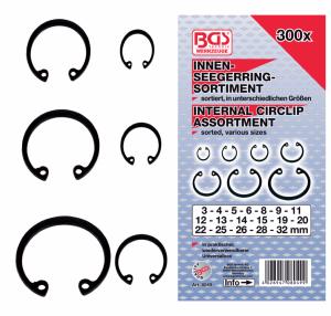 CIRCLIPS INTERIEURS DE 3 A 32 ASSORTIMENT DE 300 CIRCLIPS