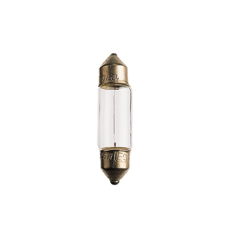 10 AMPOULES NAVETTES 11X36 C5W, 12 VOLTS 5 WATTS CULOT SV8.5-8