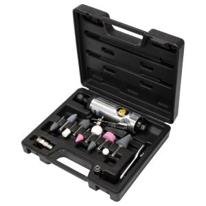 MINI MEULEUSE PNEUMATIQUE DROITE AVEC MEULES ET ACCESSOIRES - 15 pcs