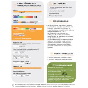 LIQUIDE NETTOYANT CONCENTRÉ POUR MACHINE à ULTRASONS DEGRAISSAGE - 1L