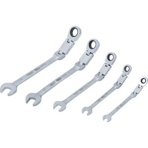 ASSORTIMENT DE 5 CLES MIXTES A CLIQUET A DOUBLE ARTICULATION - 8 A 19