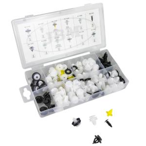 ASSORTIMENT CLIPS EN PLASTIQUE UNIVERSEL COFFRET 128 PIECES