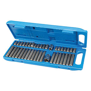 EMBOUTS TORX 6 PANS SPLINE XZN - COFFRET 40 EMBOUTS CHROME VANADIUM