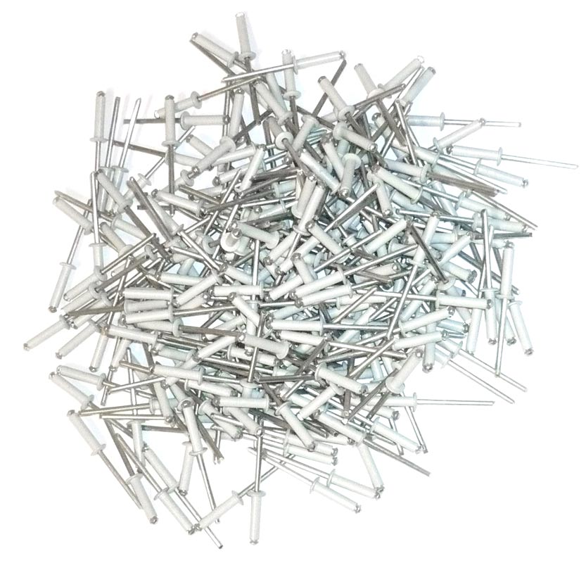 Rivet aveugle pop plaque immatriculation blanc de 4 x 20 mm